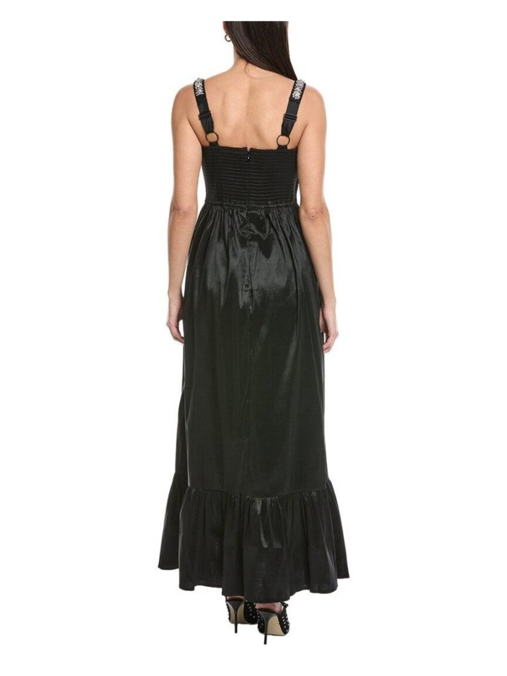 🆕HUTCH Ericha Satin Rhinestone Maxi Dress Gown 8 - Picture 3 of 16